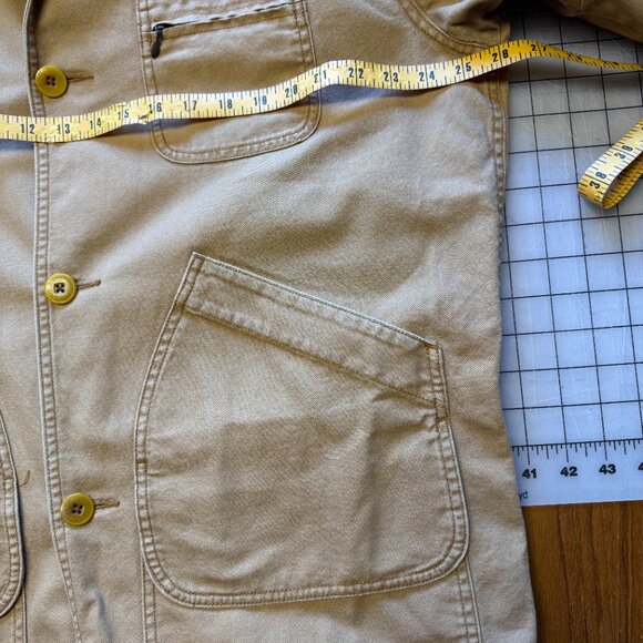 L.L. Bean Men's Original Field Coat Barn Chore Jacket Flannel Lined sz L Tan - Picture 5 of 9